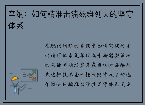 辛纳：如何精准击溃兹维列夫的坚守体系